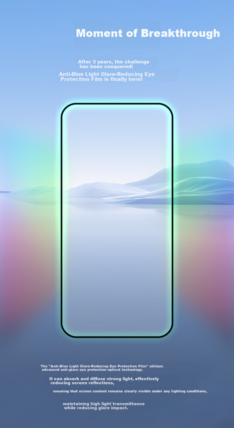 BOSQING [AG Frosted Eye Protection Film] Suitable for Apple 13/14 Tempered Glass Screen Protector, Anti-Blue Light, IPhone 13 Pro/16E/17E Phone Film, Anti-Glare, Anti-Fingerprint, Full-Screen, Anti-Reflective 8