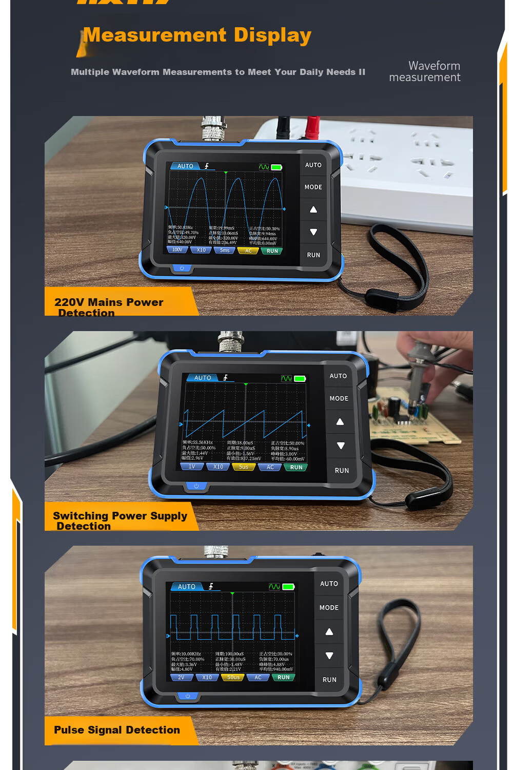 FNIRSI Mini Digital Oscilloscope 2-in-1 Multifunction Portable Mini Signal Generator 1MHz Bandwidth 12