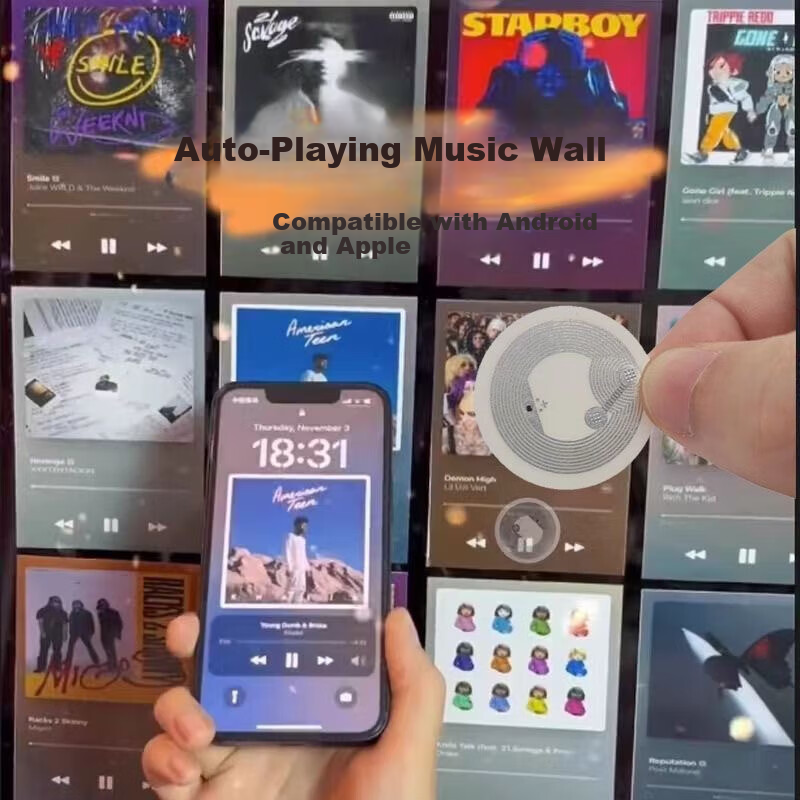 Shushan NFC Tag Sticker Chip with WiFi Music Wall Touch Waterproof NFC Label Stickers 10-Pack 3