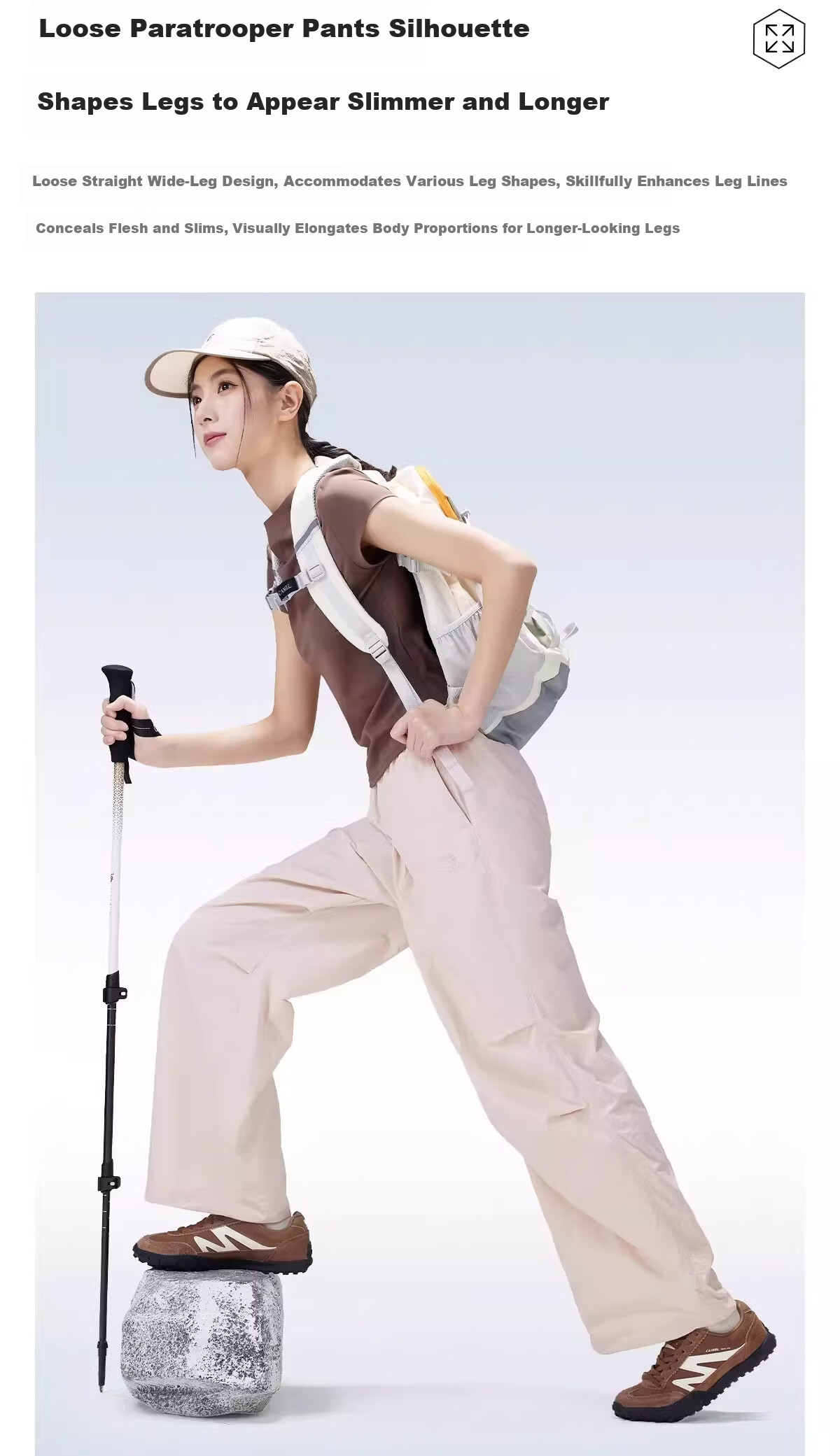 Camel Women's Outdoor Quick-Dry Pants Spring Summer Cool Breathable Sun Protection Casual Wide-Leg Hiking Military Pants for Men 6