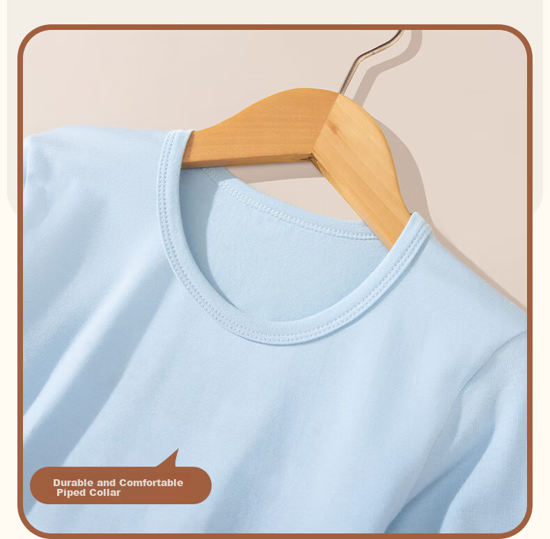 Dingguagua Boys' Cotton Thin Thermal Underwear Set Antibacterial Autumn Winter Kids' Pajamas for Older Children and Teens 9