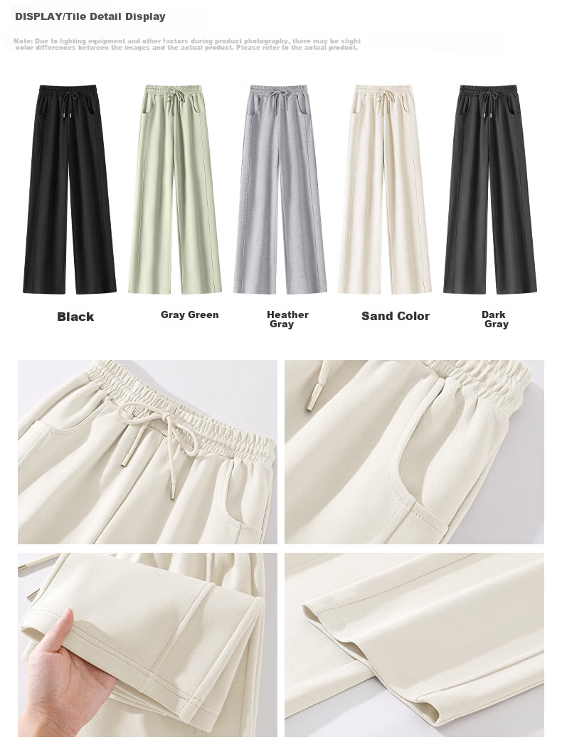 TonLion Women's Wide-Leg Straight-Leg Pants Spring Autumn New Casual Trendy Patchwork Slim Loose Sports Pants for Women 6