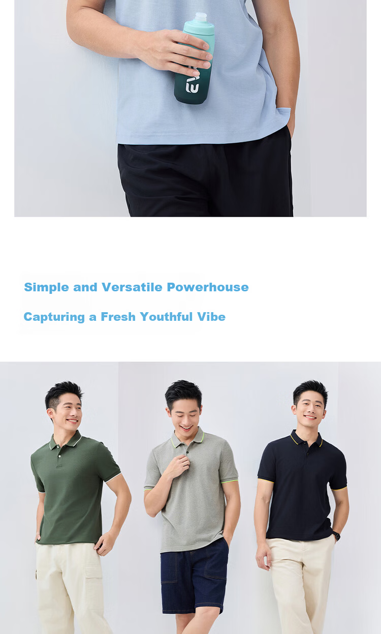 Giordano Men's Short Sleeve Polo Shirt New Pique Fabric Commuter Casual Colorblock Collar Top 01016425 9