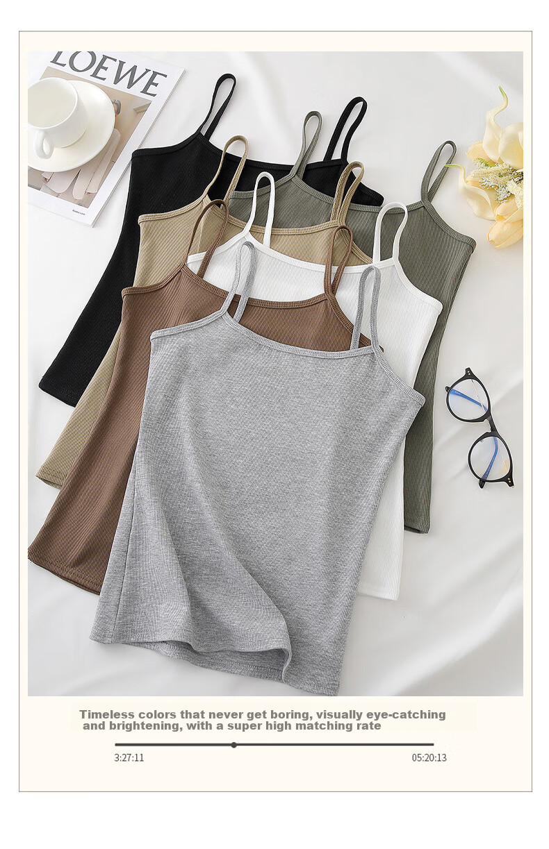 Langsha Women's Small Camisole Vest 2026 New Slim Fit Slimming Backless Sleeveless Thin Outerwear Basic Top 5