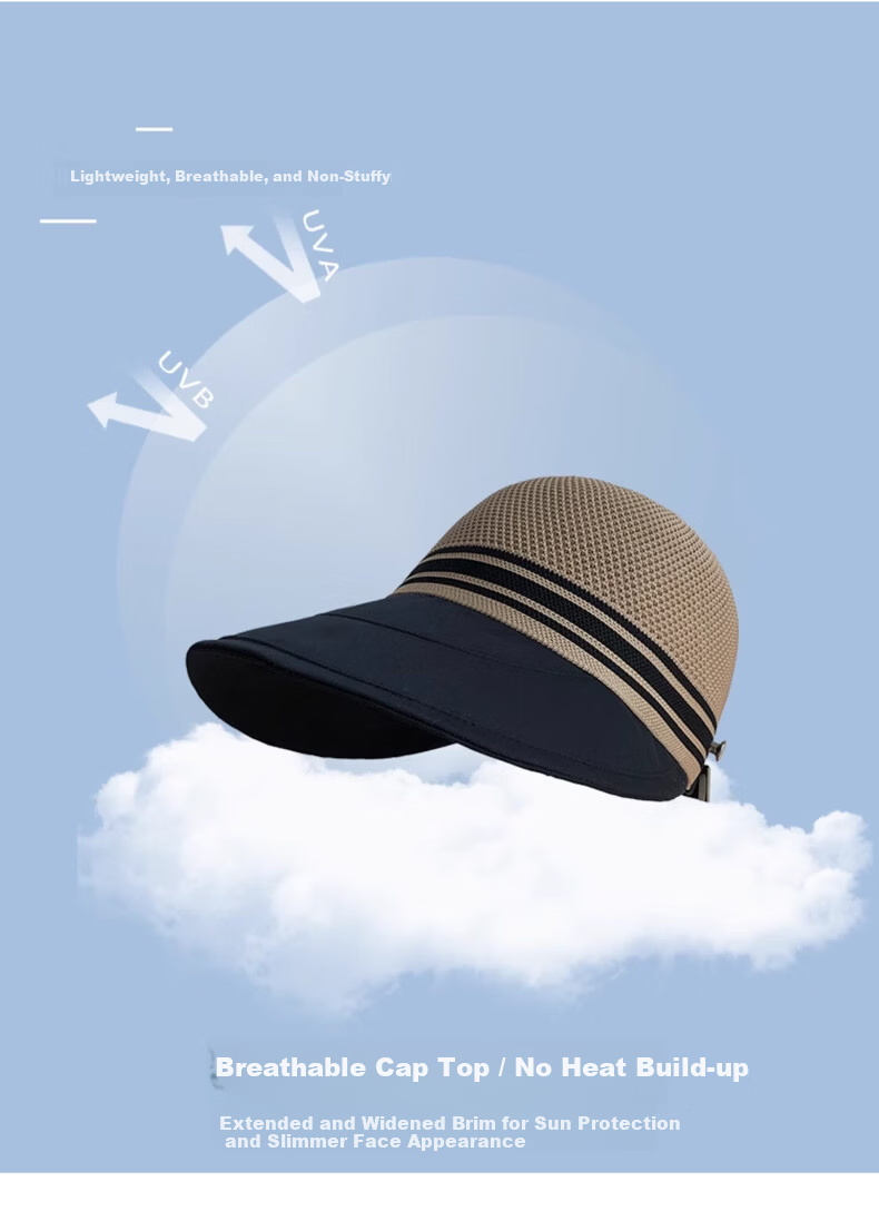 HAOGUAN Large Brim Duckbill Fisherman Hat for Women Summer Hollow Breathable Sunshade UV Protection Cycling Sun Hat 6