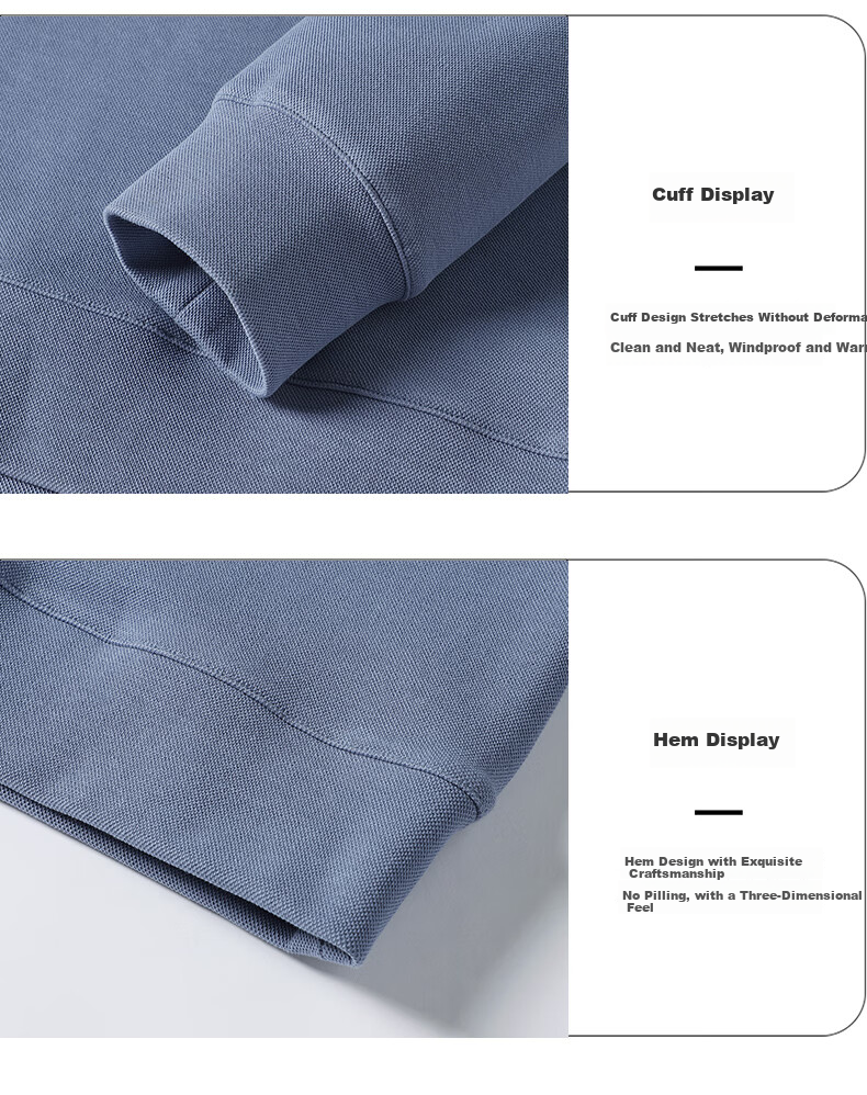 ROMON Men's Sweatshirt Spring and Autumn Crew Neck Casual Long Sleeve T-Shirt Youth Versatile Base Layer Jacket Men's Wear YT02 Mist Blue M 3
