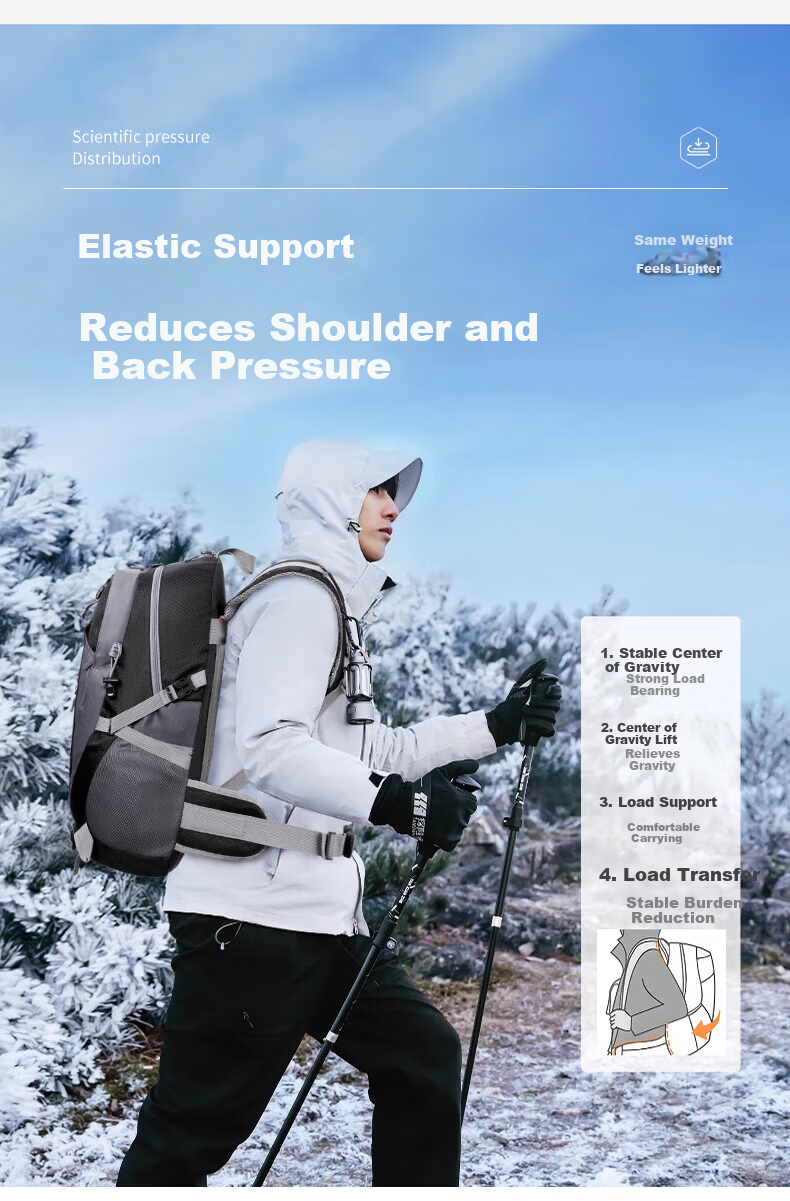 Warrior Outdoor Mountaineering Backpack Men Large Capacity Lightweight Travel Bag Water-Resistant Hiking Climbing Professional Multifunctional Sports Bag 4