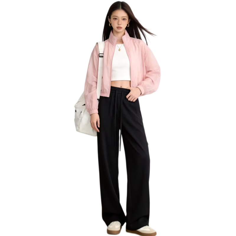 Xiangyi Lover 3D Curved Blade 26 Spring New Narrow Version Banana Wide-Leg Pants Straight-Leg Women's Sweatpants Casual Sports Pants