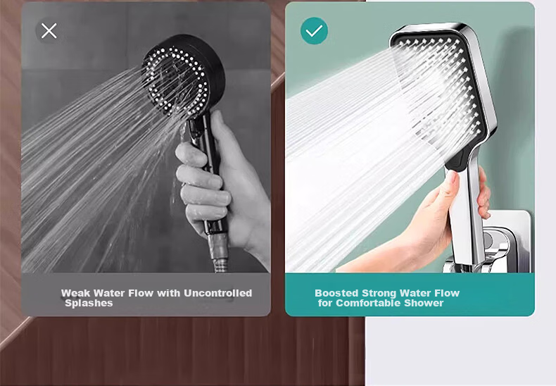 X-GRKE Germany High-Pressure Shower Head Set with Hose and Filter, Powerful Water Flow Booster 18