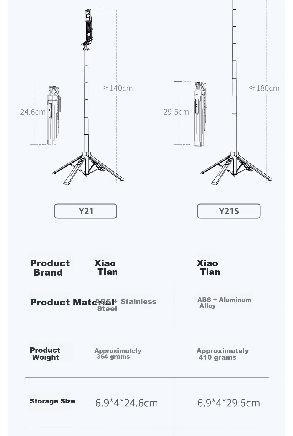 Xiaotian Mobile Phone Teleprompter Stand Live Streaming Tripod Portable Selfie Stick Floor Outdoor Selfie Tool Handheld Universal Vlog Shooting Phone Holder 19