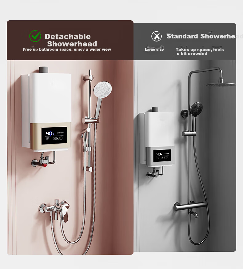 JOMOO Bright Silver Integrated Lifting Silicone Descaling Three-Function Split Shower Set Spray Gun Model 35324-592/1B-1 8