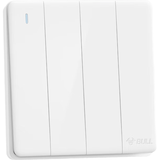 BULL Wall Switch G28 Series Four-Gang Two-Way Fluorescent Switch 86 Type Panel G28K412 Pearl White
