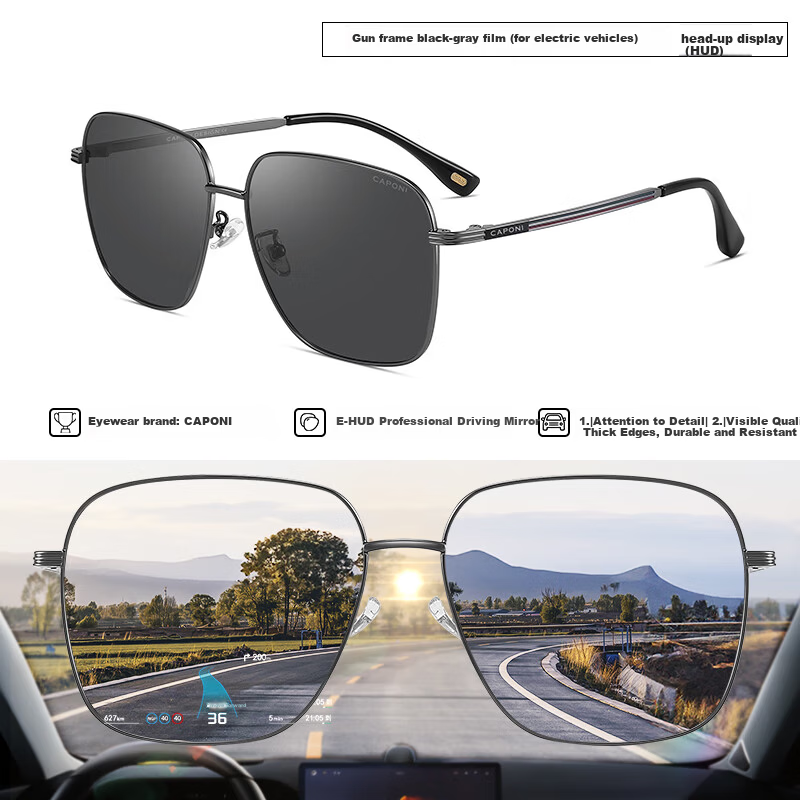 Jiaboli Polarized Photochromic Sunglasses for Men HUD Dedicated Day and Night Driving Glasses 2026 New Model