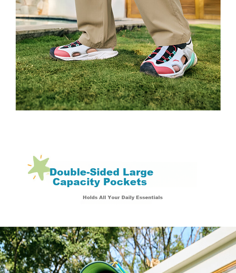Anta Kids Pants Boys Girls 2026 Summer Outdoor Breathable Loose Cargo Sports Trousers A72626514 11