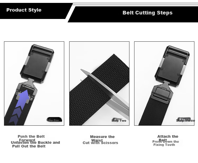 Gugeti Men's Leather Belt Casual Pants Elastic Waistband Outdoor Military Training Woven Stretch Tactical Belt Quick-Release Buckle Birthday Gift 3