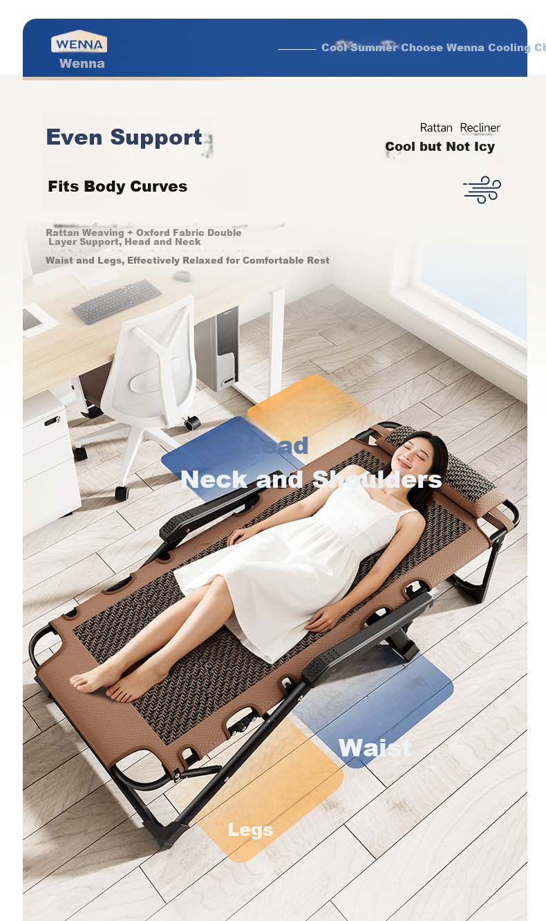 Wenna Folding Chair Bed, Office Nap Single Bed, Foldable Recliner, Portable Companion Bed, Thickened Cotton Pad 10