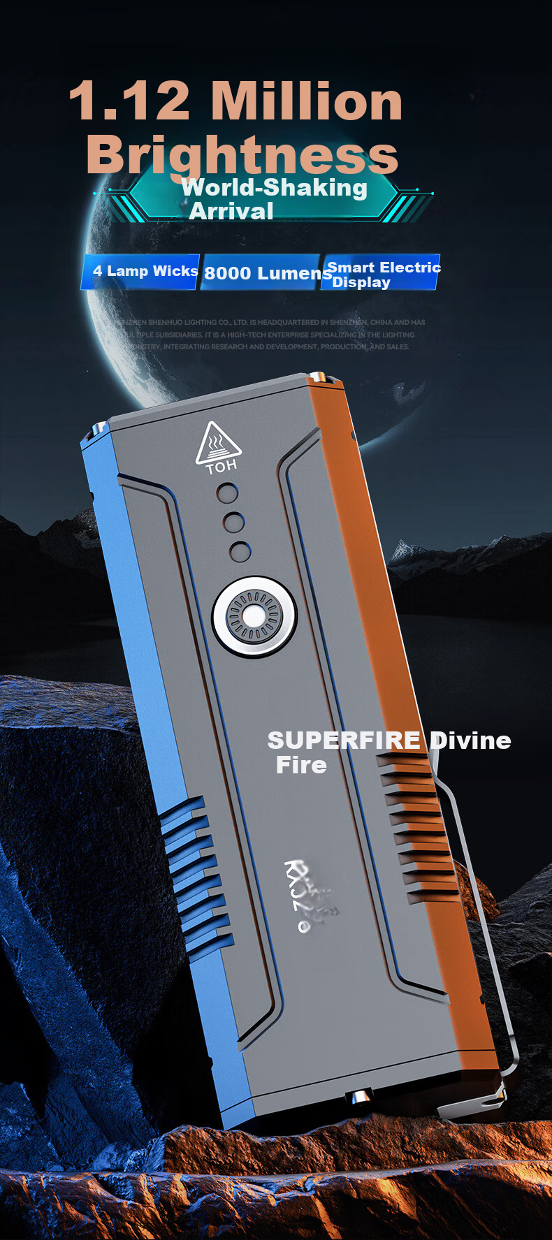 SupFire RX52-S Flashlight High Brightness Long Battery Life Long Range Outdoor Military Spotlight 200000 Lumens 2