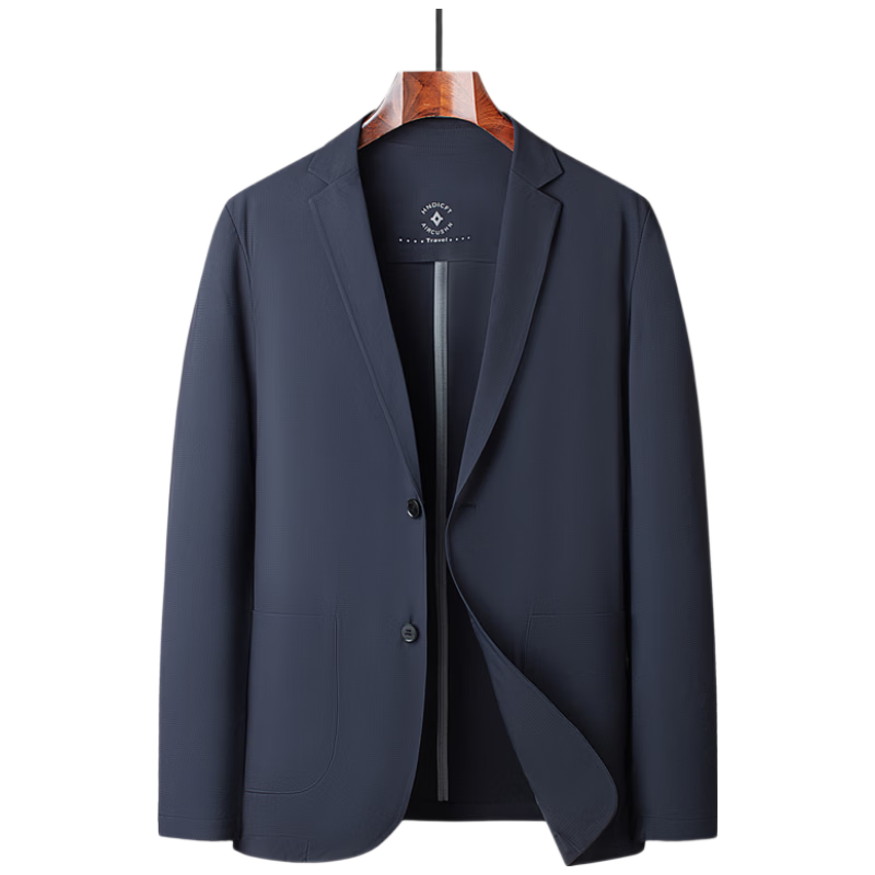 Hodo Men's Sun Protection Jacket Summer Blazer Business Wrinkle-Free Premium Coat Navy XL