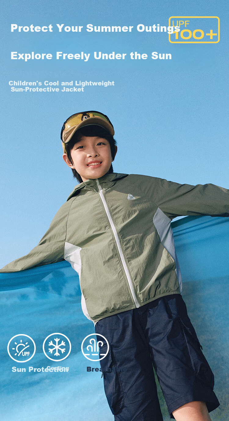 Balabala Kids Sun Protection Jacket Boys Girls Baby Lightweight Breathable Summer 2026 UPF100+ Parent-Child Matching 2