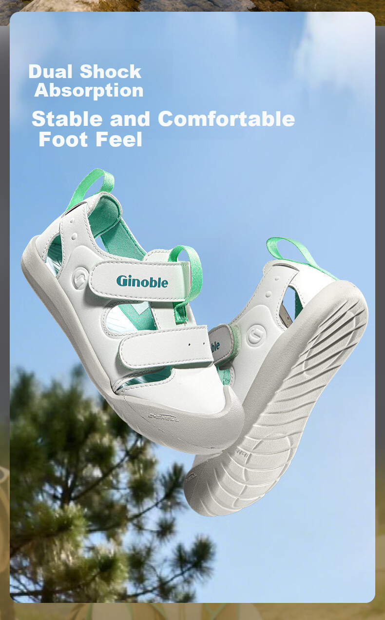Ginoble Children's Walking Shoes 2026 Summer Breathable Sandals for Boys and Girls Ages 1-5 GW1875 Light Beige 3