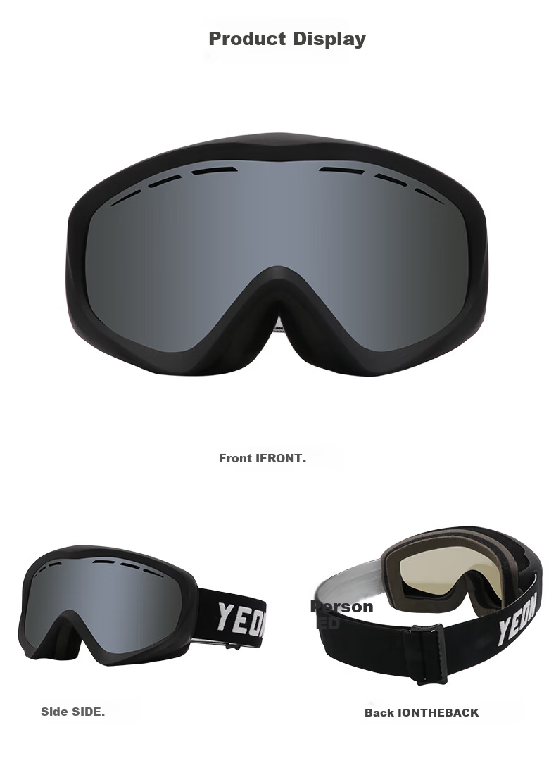 YEON Kids Double-Layer Cylindrical Impact-Resistant Ski Goggles Youth HD Anti-Fog Y6-2202 White Frame Blue Lens 3
