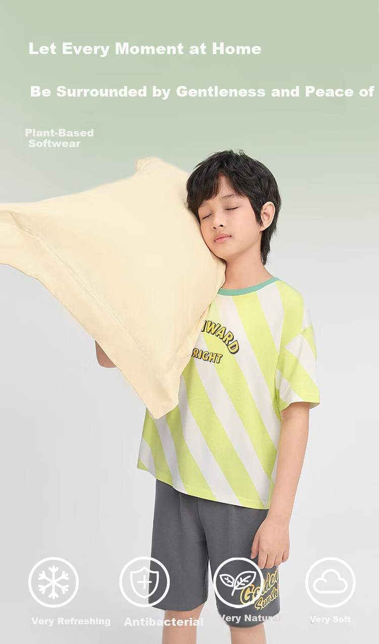 Balabala [Naipupu IP] Children's Summer Pajama Set Girls Short Sleeve Antibacterial Homewear Air Conditioning Clothes 1