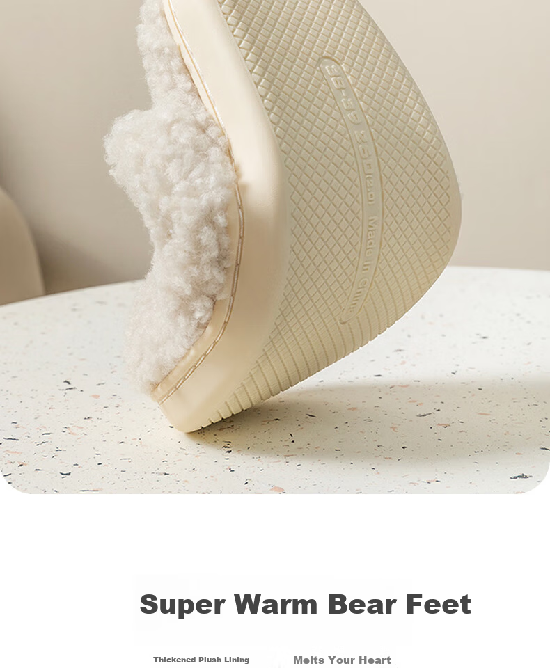 Runrou Women's Cotton Slippers Autumn Winter Warm Fleece Cute Indoor Home Couple Men's Antibacterial Deodorant 8
