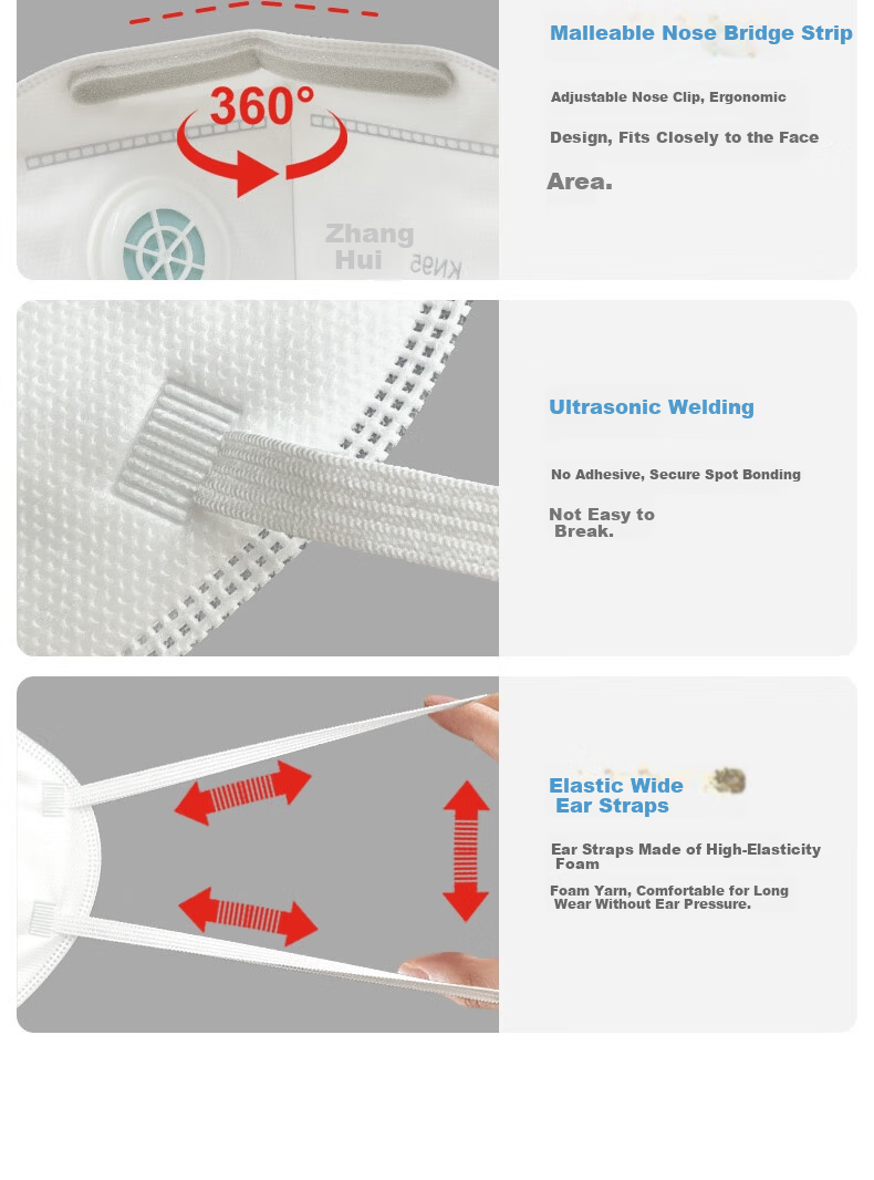 Huixiang JD Industrial Private Label Over-Ear Valve Folding Self-Priming Filter Mask Dustproof Particle Protection 25pcs/Box P060401 11