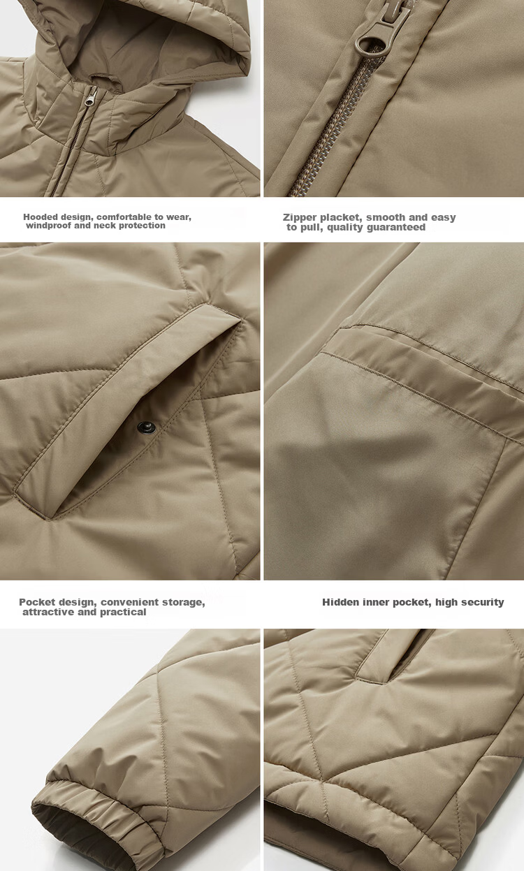 Giordano Men's Outdoor Quilted Cotton Jacket New Hooded Warm Diamond Plaid Cotton Coat 01075688 20