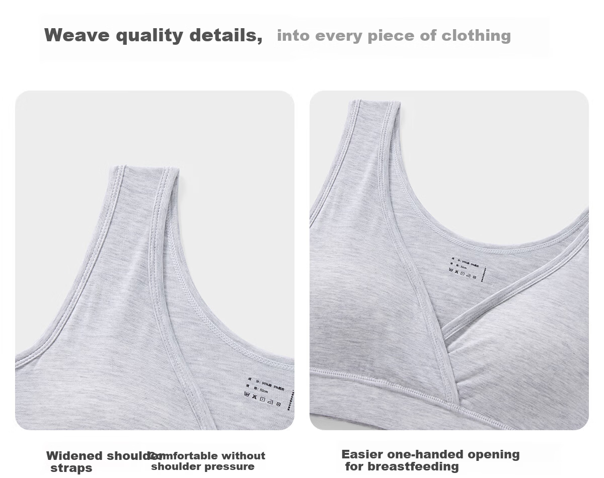 JOYNCLEON Maternity Nursing Bra Sleepwear Light Gray XXL Jwx193139 26