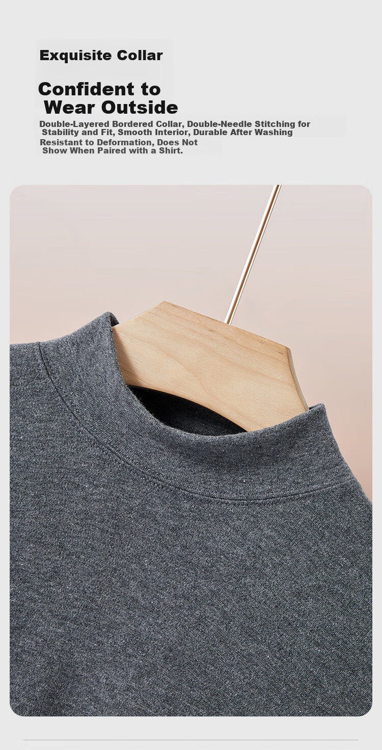 LangSha Men's Single Autumn Cotton Thermal Underwear 26 Autumn Winter New 7A Antibacterial Mite-Resistant Pure Cotton Innerwear Base Layer Shirt 9