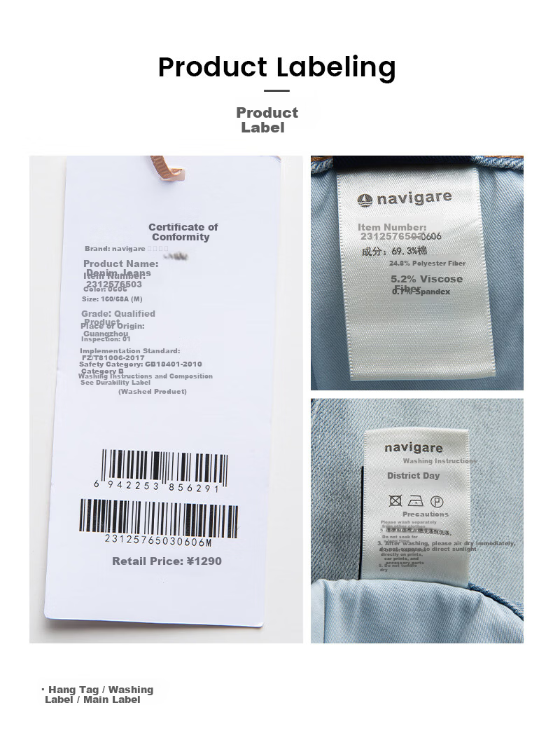 Navigare Italy Small Sailboat 26th Spring Summer New Skin-friendly Wide-leg Denim Workwear Cargo Pants 2312576503 23