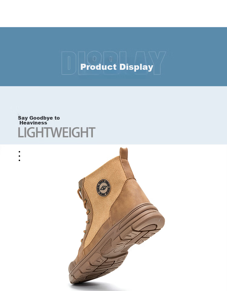 Dinggu Safety Work Shoes Anti-Smash Anti-Puncture Steel Toe High-Top Men's Comfortable Brown All-Season Model 1316ZongGD38 10