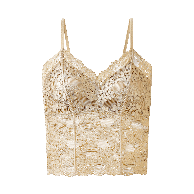 Herbal Original Color Women's Camisole Vest 2026 Summer New Pure Desire Lace Top with Built-in Bra Pad, Wearable as Outerwear Sexy Lingerie