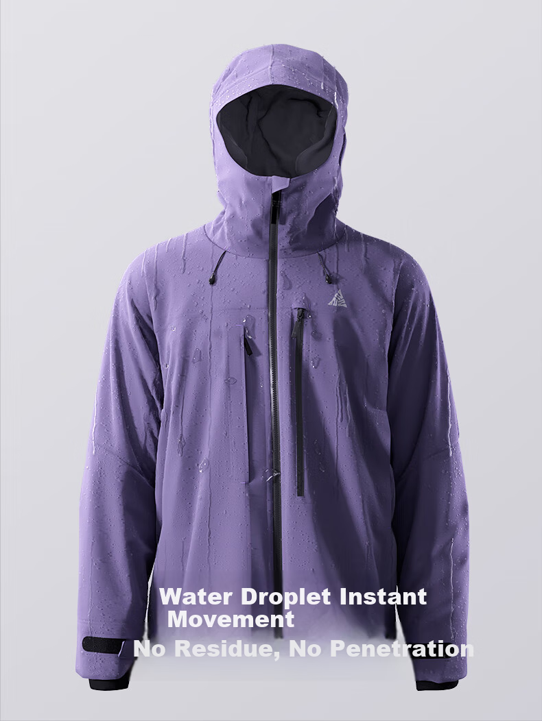 Nanend Skyline Unisex 3L Waterproof Arc Ski Jacket Cream Blue XS 4