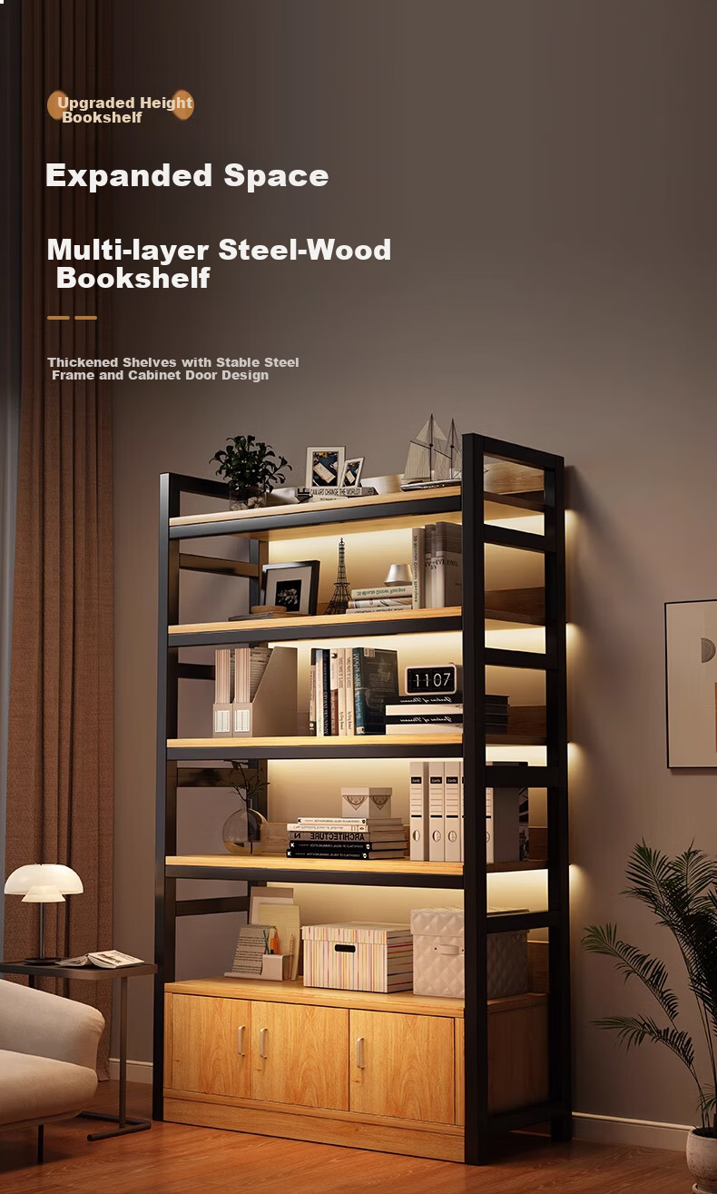 MSFE Steel Bookshelf Storage Rack Floor-standing Wall-mounted Multi-layer Display Shelf Six-tier 80*32*190cm 14