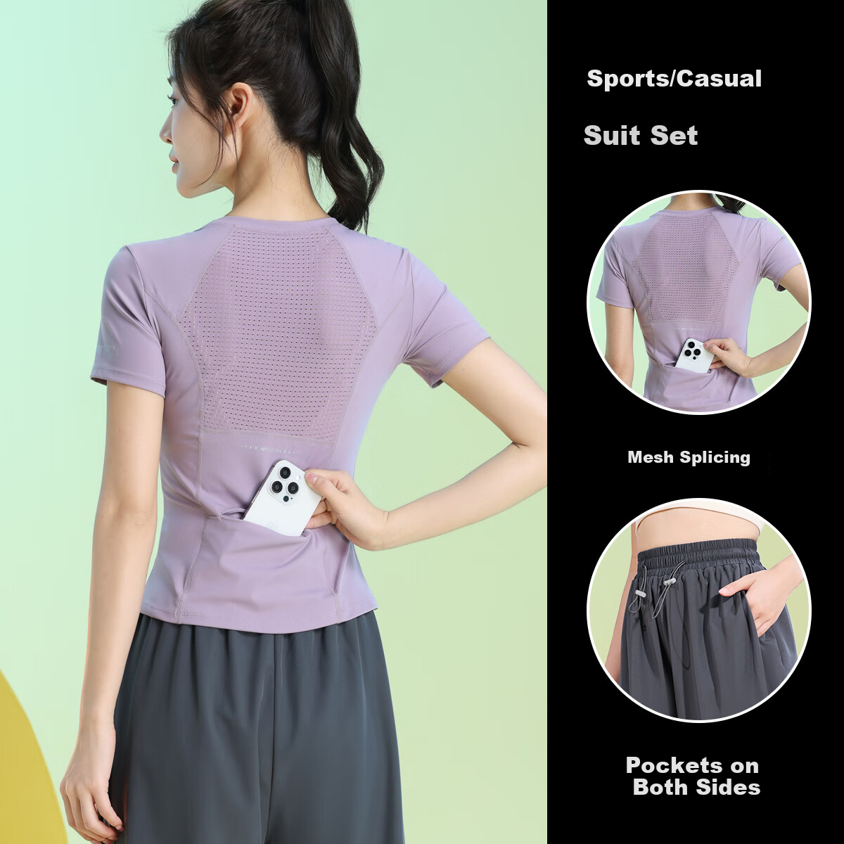 Baisirong Easy-Care Premium Yoga Set for Women Quick-Dry Fitness Apparel Professional Tennis Running Sportswear Plus Size Training Outfit