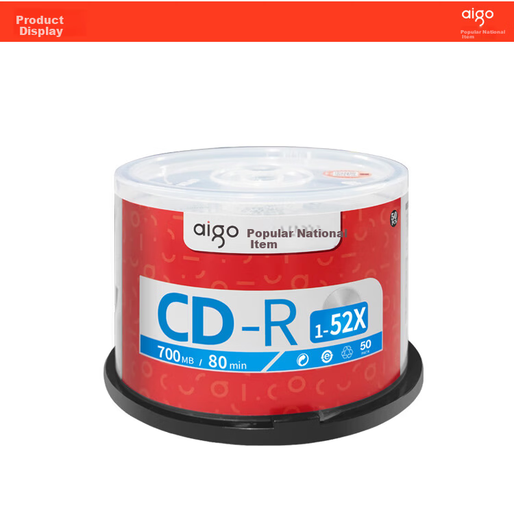 Aigo CD-R Disc/Burning Disc 52x Speed 700MB 50-Pack Spindle Blank Disc 5