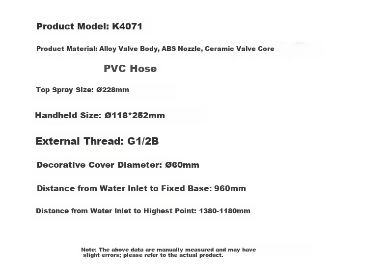 KEGOO Shower Set Complete Exposed Mixer Integrated Shower Booster Head Full Set Bright Silver K4071 14