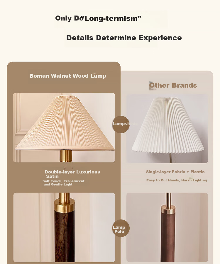 Paulmann P Germany Paulmann Floor Lamp Yves Warm Light Walnut Wood Rod Vintage Standing Lamp for Living Room Bedroom Ambiance 5