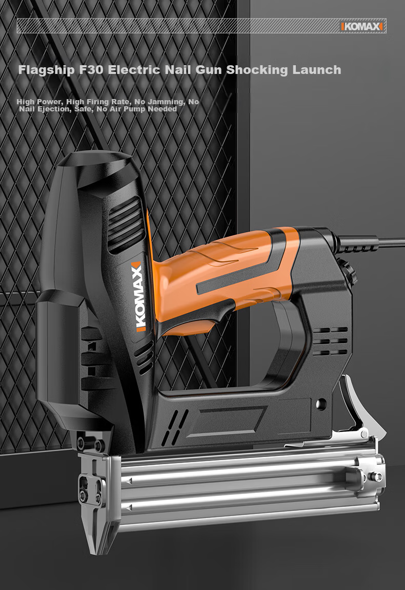 KEMAISI Electric Nail Gun F30 Straight Nail Gun Staple Gun Carpentry Tool Pneumatic Nail Gun Steel Nail Gun Nailer 3