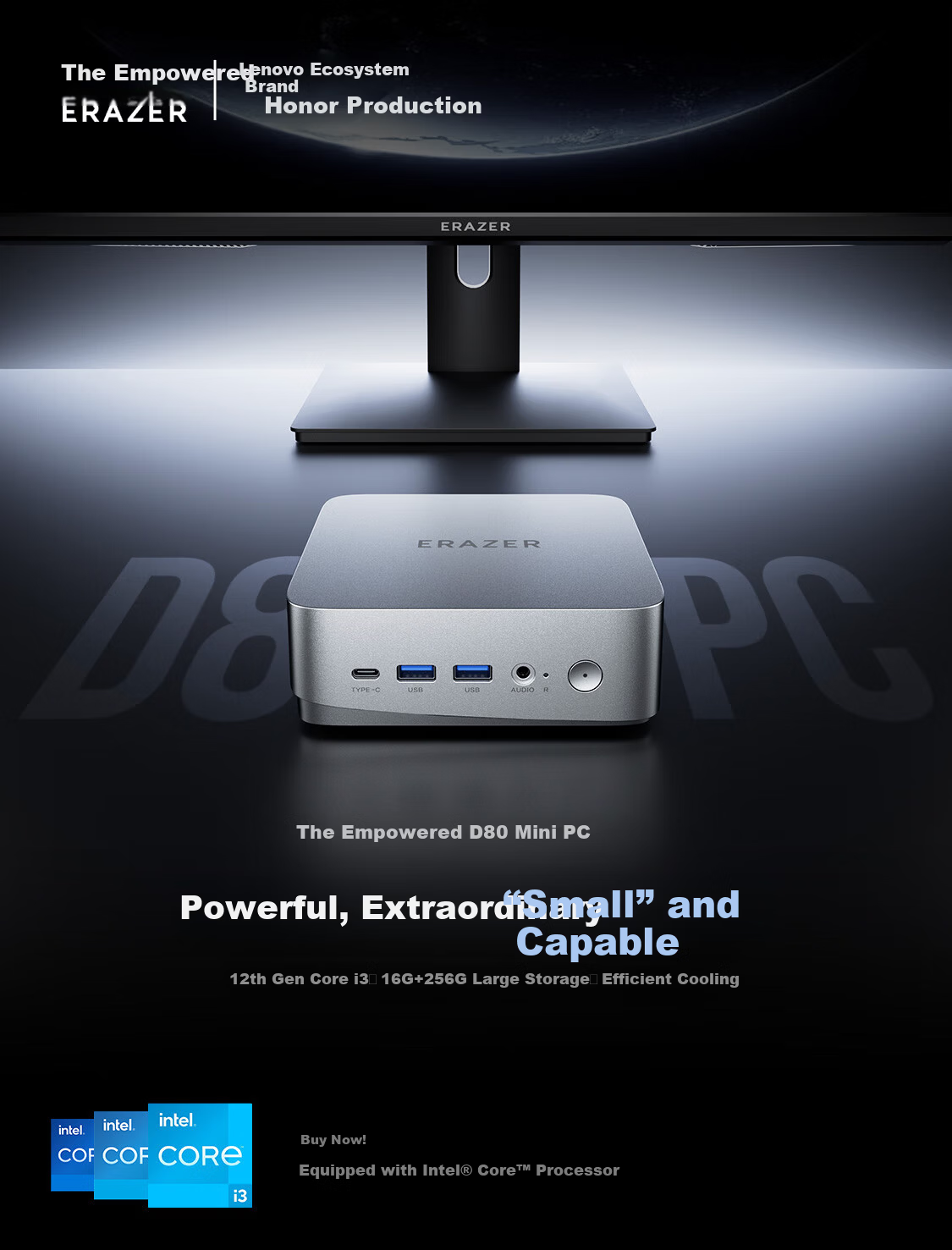 Yinengzhe Lenovo Ecosystem D70 Mini Mini PC High-Performance Business Office Computer (I3-1215U 12G 256G) 1