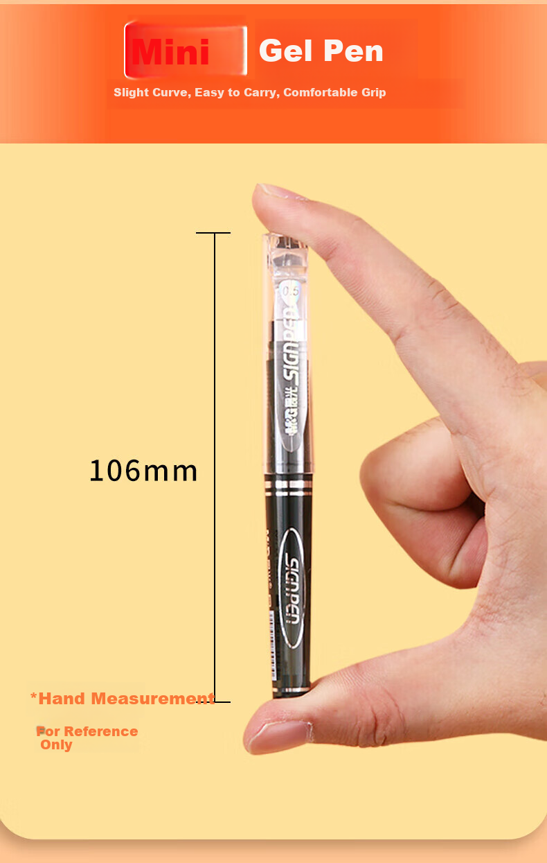 M&G 0.5mm Black Gel Pen Pocket Mini Bullet Tip Signature Pen GP0097A 12pcs/Box 6