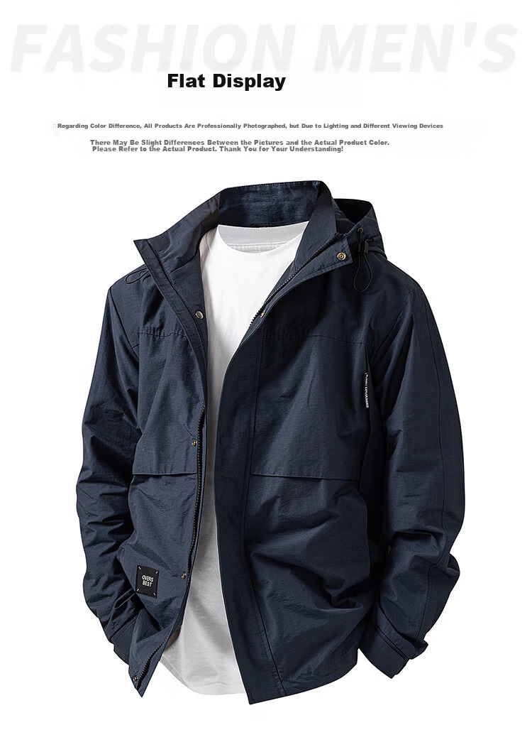 ROMON Spring Autumn Fashion Hooded Jacket Men Simple Business Versatile Outdoor Casual Jacket Coat 8