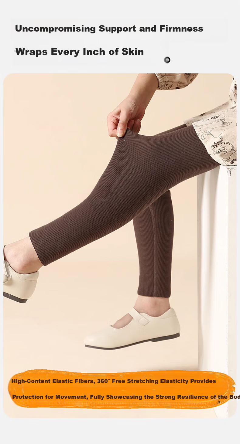 Free Style Girls Fleece-Lined Thickened Leggings Autumn Winter Baby All-in-One Fleece Pants Kids Warm Outdoor Trousers 2