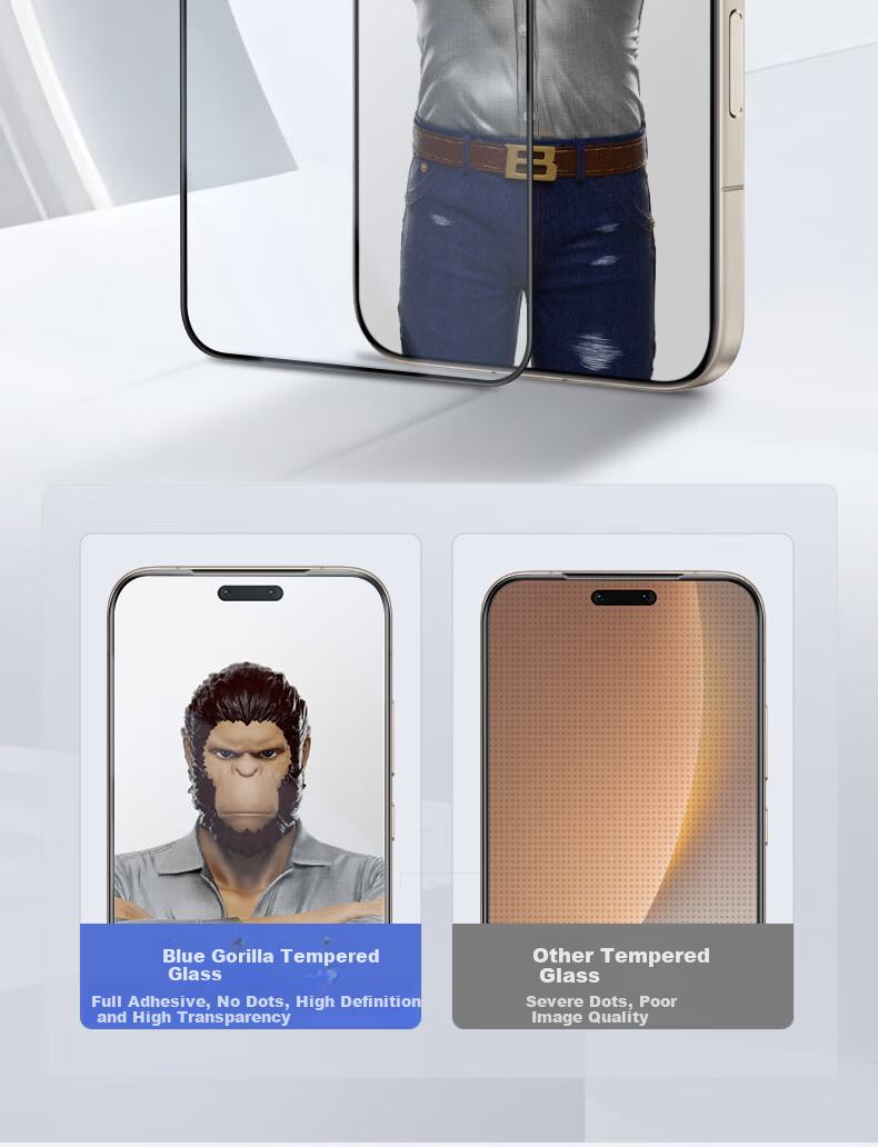 Mr. Blue Gorilla 3D Curved Edge Screen Protector for Honor Magic8 Pro/RSR Porsche Edition - Dust-Free High Transparency Anti-Drop Tempered Glass Film 12