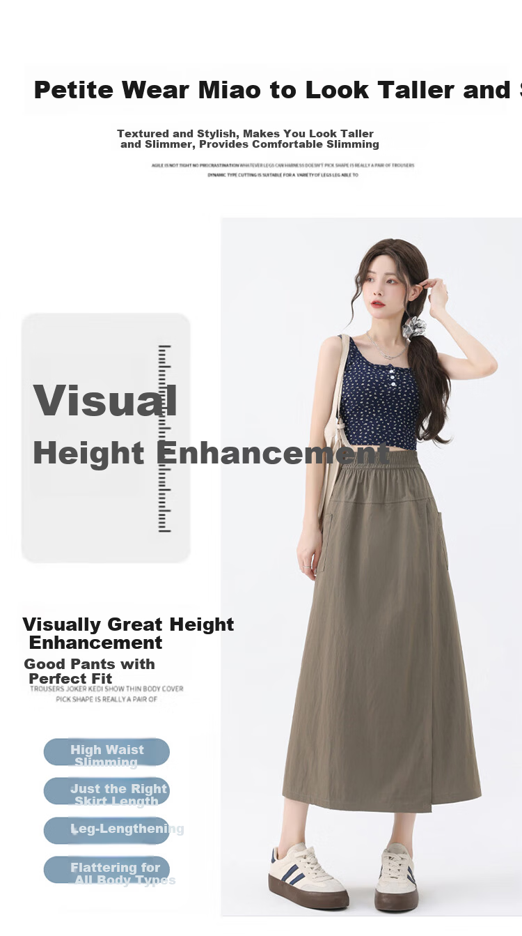 Freedom Style Yamamoto High-Waist Slimming A-Line Casual Wide-Leg Skirt Pants for Women Summer 2026 New Small Size Loose Trousers 4