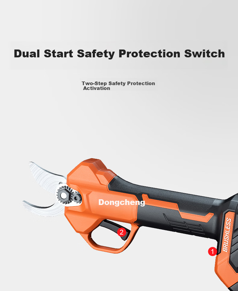 Dongcheng Cordless Brushless High-Power Pruning Shears DYD20V-35A 20V 2.0Ah Dual Battery Fruit Tree Clippers 8