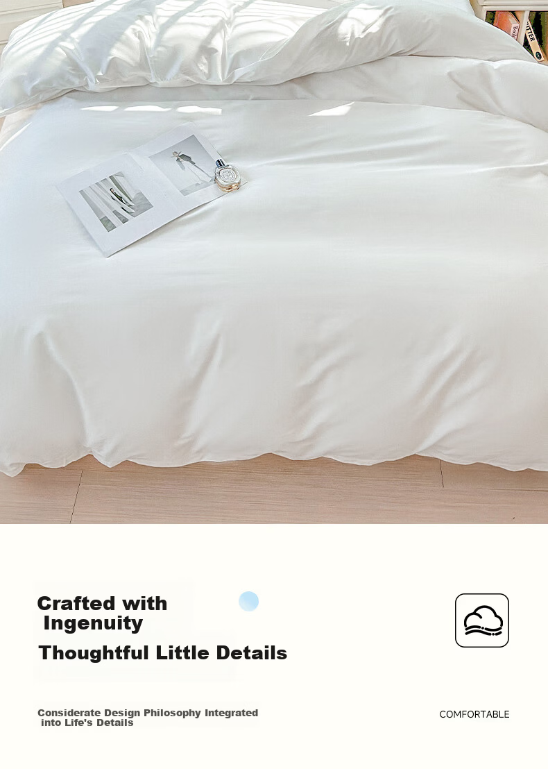 Qihaiqiu Disposable 4-Piece Bedding Set Thickened Disposable Bed Sheet and Duvet Cover Portable Hotel Double Travel Business Trip 8