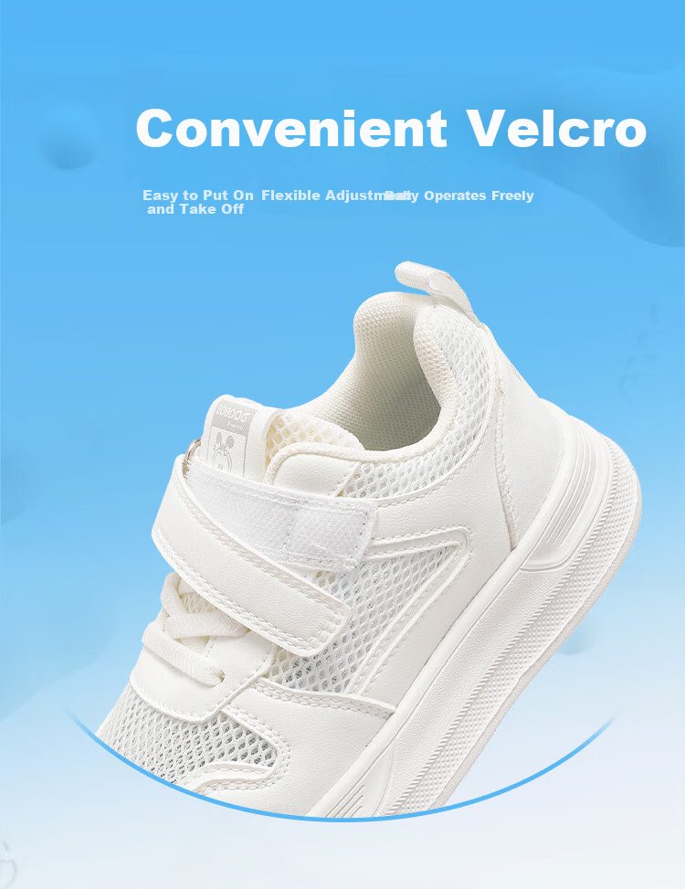 BOBDOG House Girls' Mesh Breathable White Sneakers Summer Kids' Casual Running Shoes 603562007 White Size 33 5